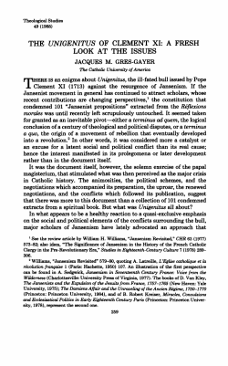 the unigénitos of clement xi: a fresh look at the