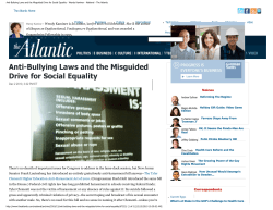 Anti-Bullying Laws and the Misguided Drive for Social Equality