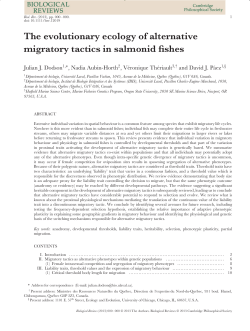 The evolutionary ecology of alternative migratory tactics in salmonid