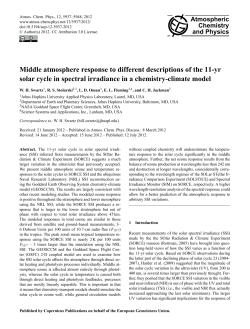 Middle atmosphere response to different descriptions of the 11