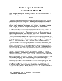 Small-scale irrigation: Is this the future?