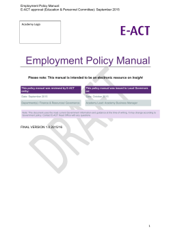 Employment Policy Manual