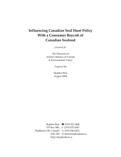 Influencing Canadian Seal Hunt Policy With a Consumer Boycott of