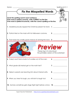 Fix the Misspelled Words - Super Teacher Worksheets