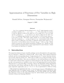 Approximation of Functions of Few Variables in High