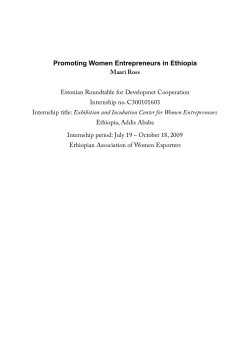 Promoting Women Entrepreneurs in Ethiopia