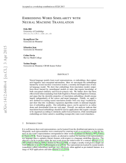 Embedding Word Similarity with Neural Machine Translation