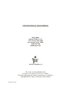 UNINTENTIONAL FRANCHISING