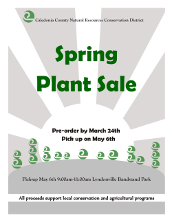 2017 Plant Sale Flyer - Caledonia County Natural Resources