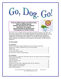 - 1 - A Play by Allison Gregory and Steven Dietz Music by Michael