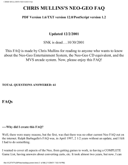 chris mullins`s neo-geo faq
