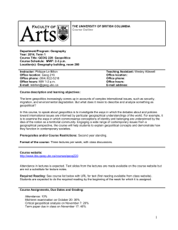 GEOG 220: Geopo - Department of Geography