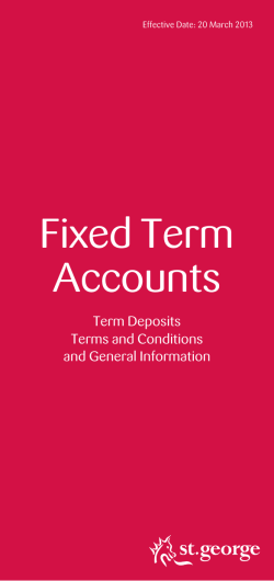 Fixed Term Accounts