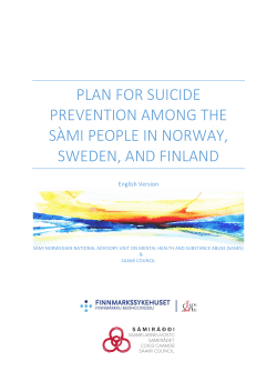 PLAN FOR SUICIDE PREVENTION AMONG THE S&Agrave;MI PEOPLE IN