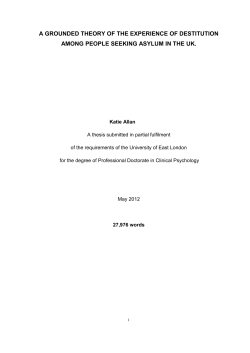A GROUNDED THEORY OF THE EXPERIENCE OF DESTITUTION