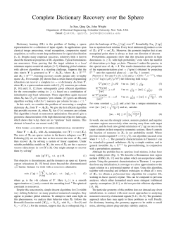 Complete Dictionary Recovery over the Sphere