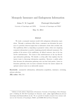 Monopoly Insurance and Endogenous Information