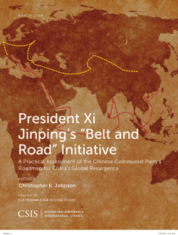 President Xi Jinping`s "Belt and Road" Initiative: A