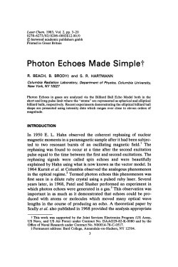 Photon Echoes Made Simple