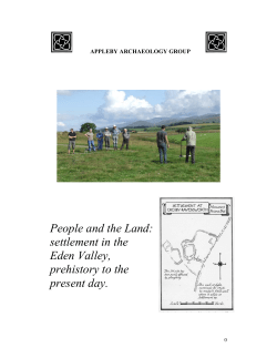 People and the Land: settlement in the Eden Valley, prehistory to the