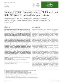 Unfolded protein responseinduced ERdj3 secretion links ER stress