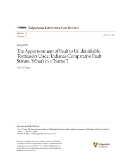 The Apportionment of Fault to Unidentifiable