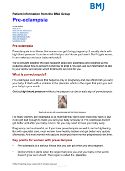 Pre-eclampsia - Best of Health BMJ