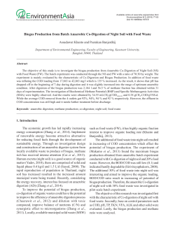 Biogas Production from Batch - Thai Society of Higher Education