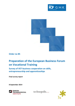 Survey of VET-business cooperation on skills, entrepreneurship and