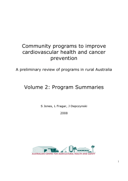 Community programs to improve cardiovascular health and cancer
