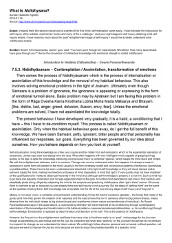 What Is Nididhysana?