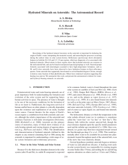 Hydrated Minerals on Asteroids: The Astronomical Record