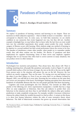 Paradoxes of learning and memory