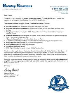 Hawaii Three Island Holiday, October 19