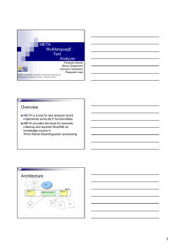 META MultilanguagE Text Analyzer Overview Architecture