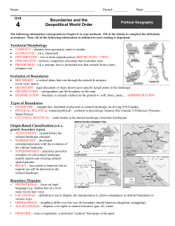Boundaries and the Geopolitical World Order