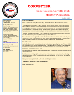 April 2016 - Sam Houston Corvette Club