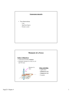 Announcements Moment of a Force