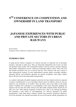 Japanese Experiences with Public and Private Sectors in Urban