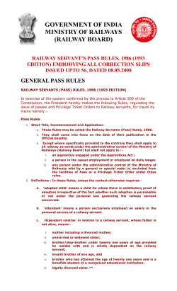 railway servant`s pass rules, 1986 (1993 edition)
