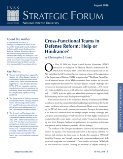 Strategic Forum 298 - Institute for National Strategic Studies