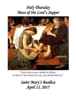 Holy Thursday Mass of the Lord`s Supper Saint
