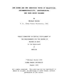 One dogma and one innocuous truth of relativism