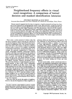 Neighborhood frequency effects in visual word recognition: A