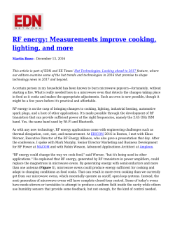 RF energy: Measurements improve cooking, lighting, and more