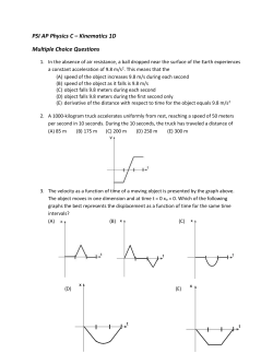 PSI AP Physics C &ndash; Kinematics 1D Multiple Choice Questions