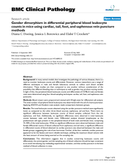 Gender dimorphism in differential peripheral blood leukocyte counts