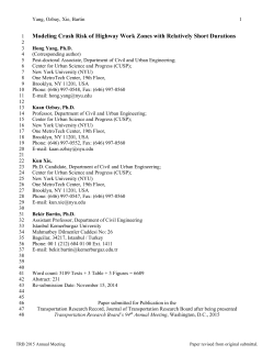 Modeling Crash Risk of Highway Work Zones with Relatively Short