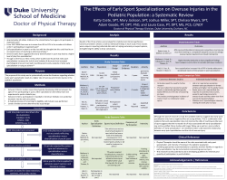 The Effects of Early Sport Specialization on Overuse Injuries in the