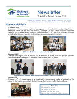 Newsletter - Habitat for Humanity Jordan